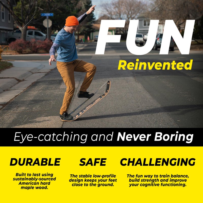 GIBBON لوحة توازن جيبون جي بورد للبالغين والأطفال - معدات تمرين سلاكلاين - لوحة توازن خشبية - تمارين مكتب الوقوف - يوغا، رشاقة، بيلاتس، قوة، تزلج - Image 3