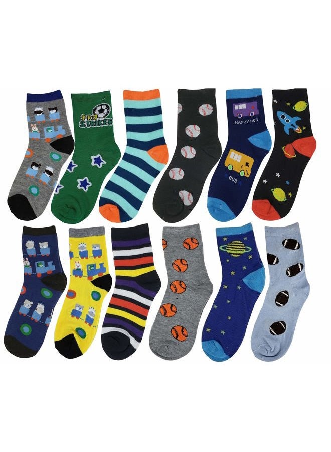 Ayla 100 Pairs Wholesale lot Kids Girls Assorted Novelty Design Crew Socks (4-6, Assorted Boys & Girls) - Image 3