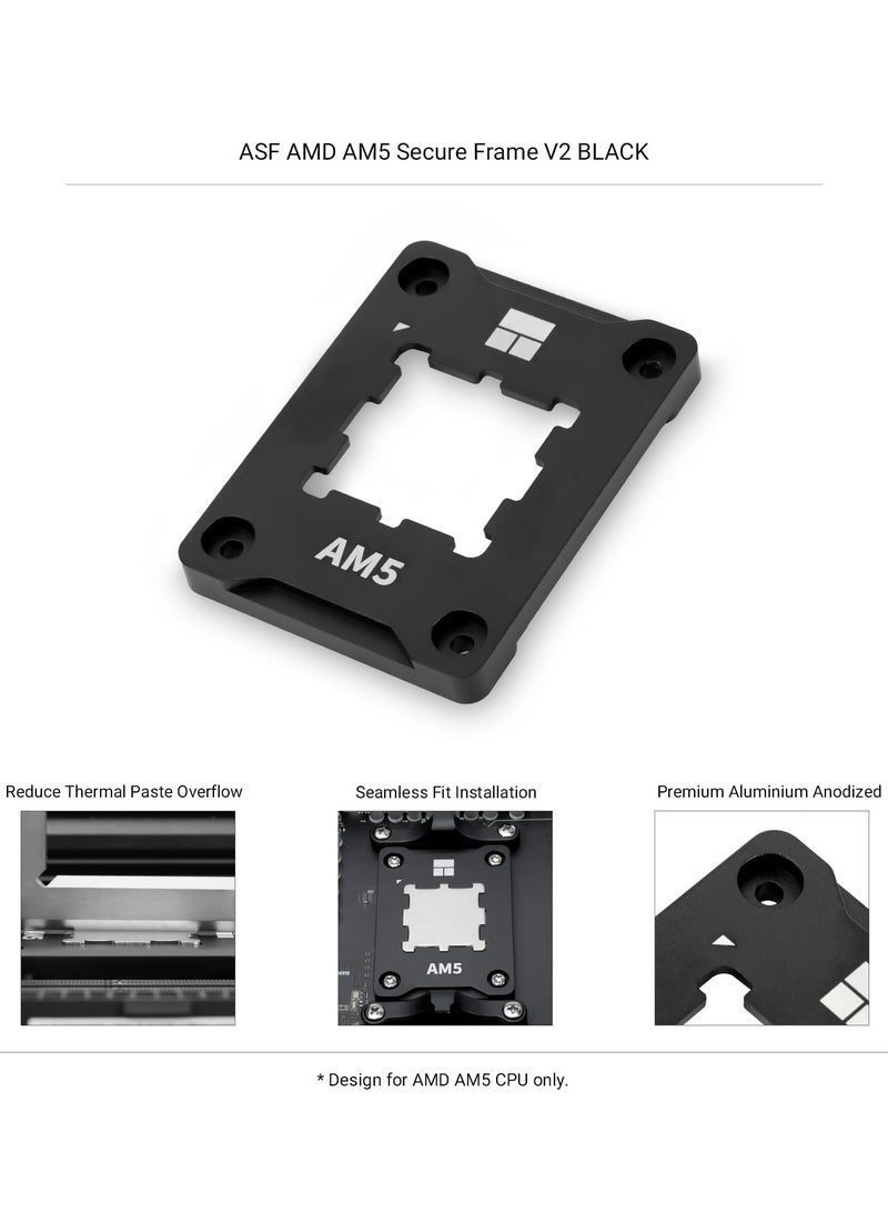 Thermalright AM5 Secure Frame Black V2 CPU Holder, AM5 Corrective Anti-Bending Fixing Avoiding capacitors, AM5 Secure Frame, AM5 Anti-Bending Contact Frame CPU Cooler Standard  - Image 2