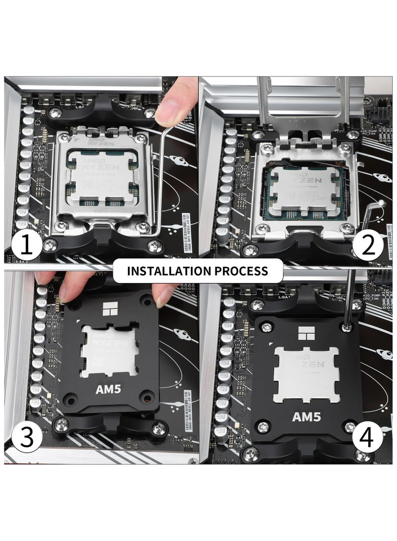 Thermalright AM5 Secure Frame Black V2 CPU Holder, AM5 Corrective Anti-Bending Fixing Avoiding capacitors, AM5 Secure Frame, AM5 Anti-Bending Contact Frame CPU Cooler Standard  - Image 5