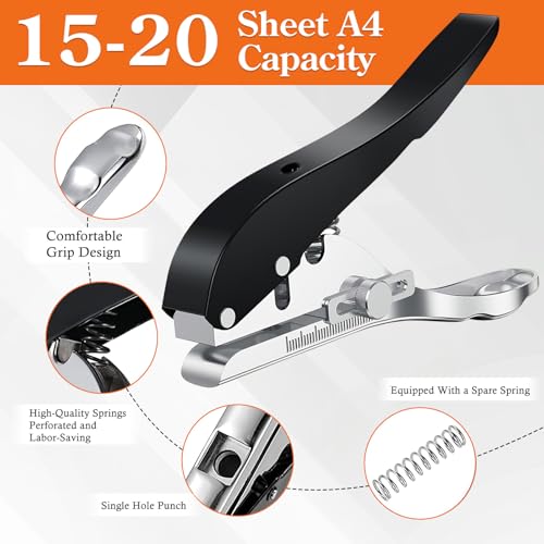 TecoKart® Hole Punch, 8mm Adjustable Punching Tool, Handheld Puncher Kit for Tags, Paper, Cards, Plastic Cardboard, and Versatile Craft Projects - Image 4
