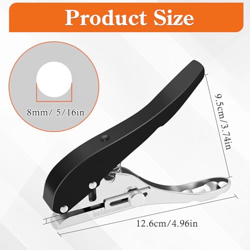 TecoKart® Hole Punch, 8mm Adjustable Punching Tool, Handheld Puncher Kit for Tags, Paper, Cards, Plastic Cardboard, and Versatile Craft Projects - Image 2