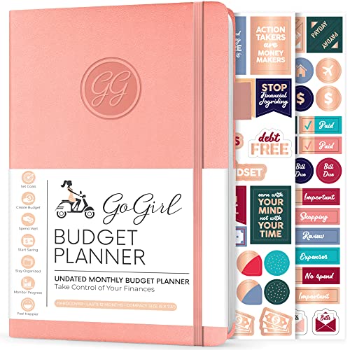 GoGirl Budget Planner – Monthly Financial Planner Organizer Budget Book. Expense Tracker Notebook Journal to Control Money, Compact (Peach Pink) - Image 1