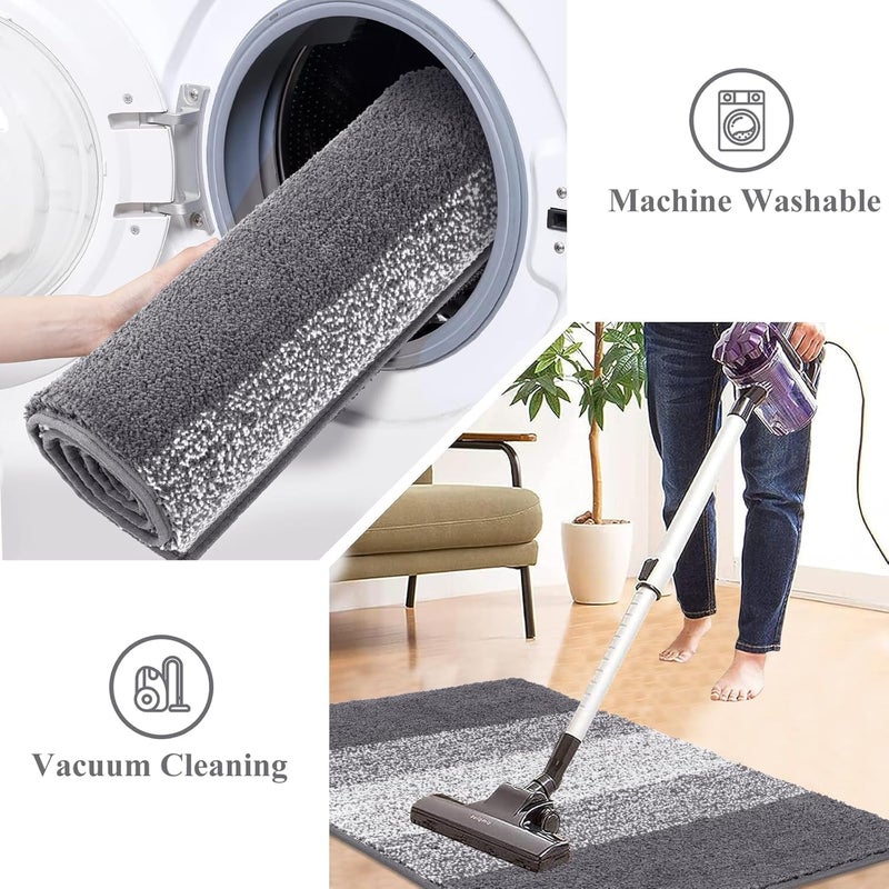 Carefully selected solid material SHACOS Dirt Trapper Door Mat, Indoor and Outdoor Mats, Non-Slip Machine Washable Mat, Pets and Dog Mat, Super Absorbent Entrance Mat (Grey, 80 x 120 cm) Affordable fast purchase options - Image 5