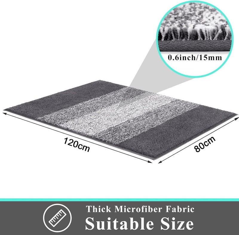 Carefully selected solid material SHACOS Dirt Trapper Door Mat, Indoor and Outdoor Mats, Non-Slip Machine Washable Mat, Pets and Dog Mat, Super Absorbent Entrance Mat (Grey, 80 x 120 cm) Affordable fast purchase options - Image 2