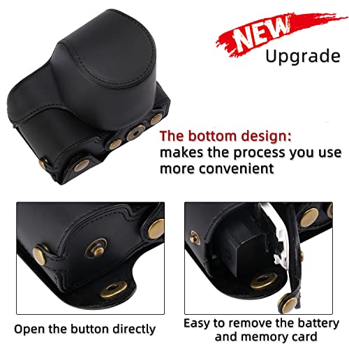 Hargedis XEVN for Sony ZV-E10 case,for Sony ZV-E10 case,Premium PU Full Body Leather Camera Case Bag for Sony Alpha ZV-E10 Fit 16-50mm Lens with Camera Shoulder Strap - Image 5