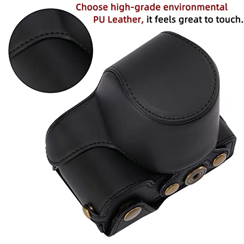 Hargedis XEVN for Sony ZV-E10 case,for Sony ZV-E10 case,Premium PU Full Body Leather Camera Case Bag for Sony Alpha ZV-E10 Fit 16-50mm Lens with Camera Shoulder Strap - Image 3