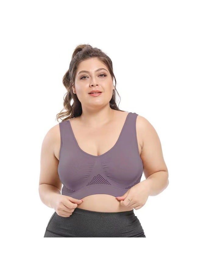 Mesh Hollow Breathable Hole Sports Bra Large Size Yoga Running Fitness Sports Bra