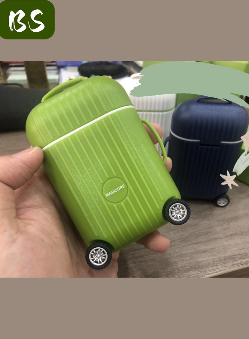 بي إس مجموعة الجمال 8 في 1 الفولاذ المقاوم للصدأ | مجموعة أدوات قطع الأظافر المقص | مجموعة جمال السفر المحمولة للرجال والنساء | حزمة مع مربع السفر مصغرة | مناسبة للسفر (الأخضر). - Image 4