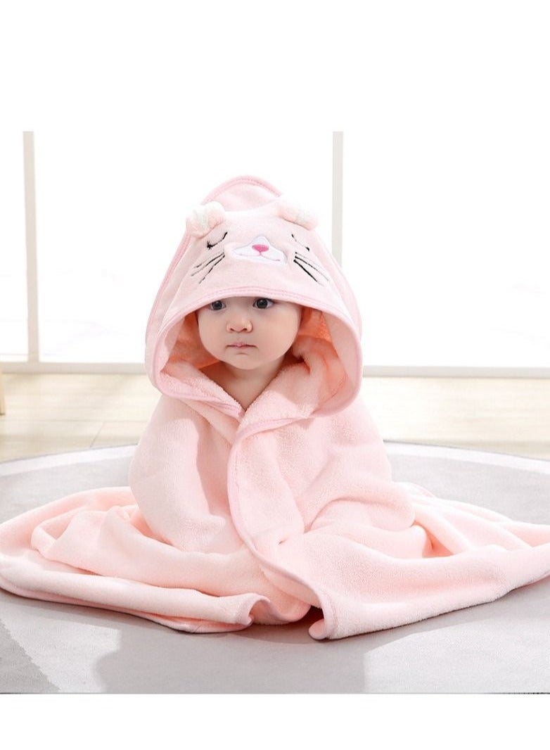 مناشف حمام للأطفال حديثي الولادة، منشفة أطفال بغطاء رأس، منشفة غسيل بغطاء رأس من القطن فائقة الامتصاص وناعمة للأطفال الصغار، منشفة حمام أطفال بغطاء رأس للجنسين - Image 1