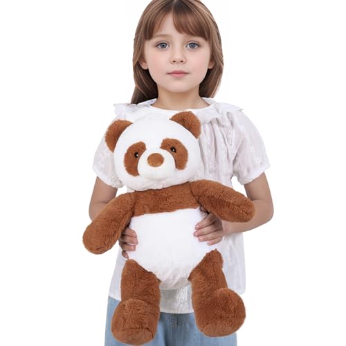 FFxiong 18 Panda Stuffed Animal Plush Toy Cute Soft Body Plushies Doll Kawaii Giant Panda Bear Room Decoration Brown Bear Throw Pillow Gift for Kids Boy Girl Birthday Valentines Christmas - Image 1