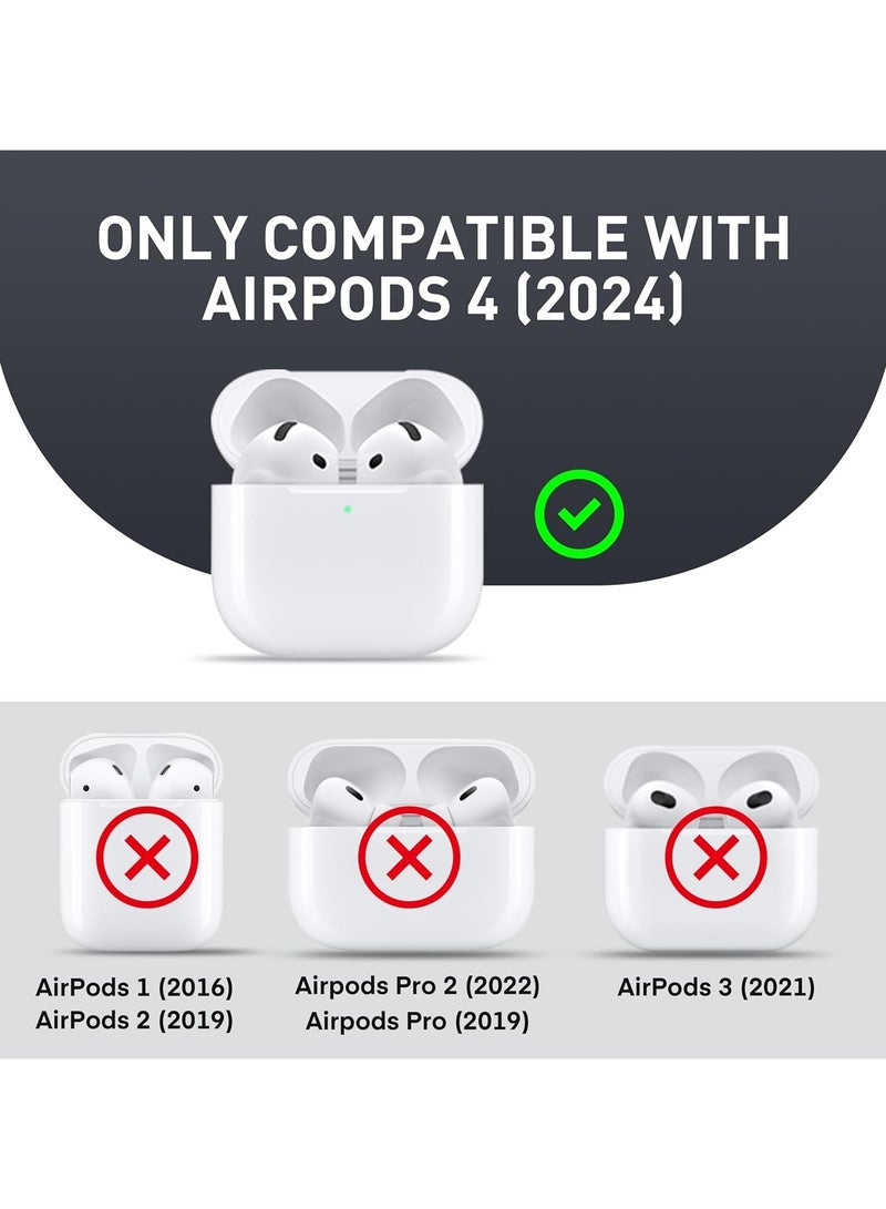 general Carbon grain surface Cover Case Compatible With Airpods 4 Lock Clip,Protective anti-fall Skin--Blue - Image 2