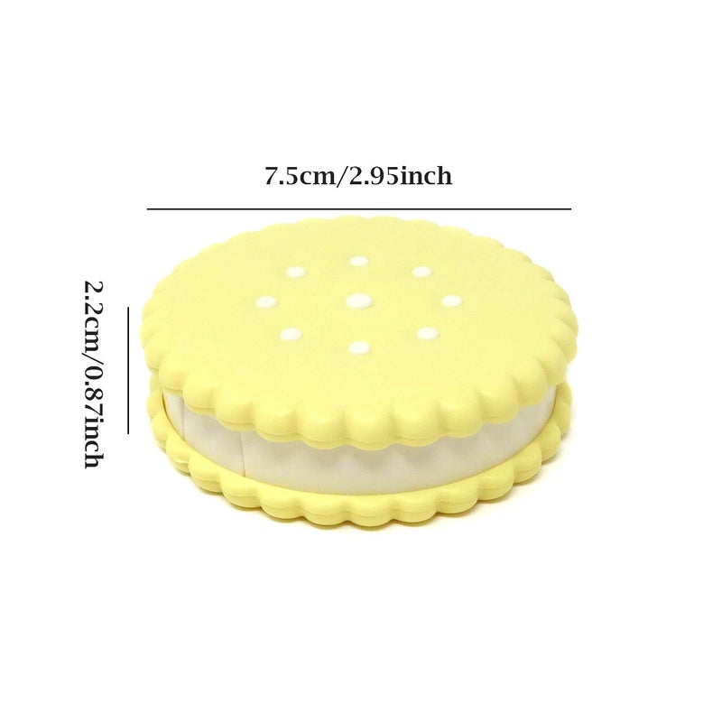 HONBAY Honbay Cookie Shaped Contact Lens Case Travel Contact Lens Box with Mirror (Yellow)  - Image 2