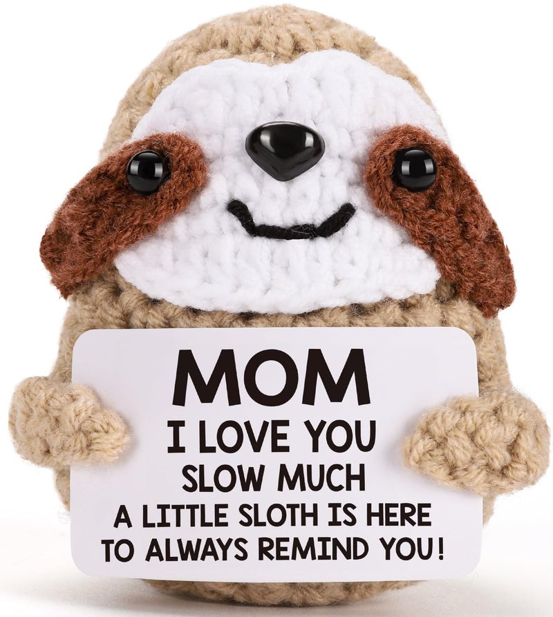 MBL Gifts for Mom Mothers Day - Mom I Love You Sloth Much, Funny Cute Small Crochet Sloth Birthday Christmas Stocking Stuffers Xmas for Mama Bonus Step Mother from Daughter Son - Image 1