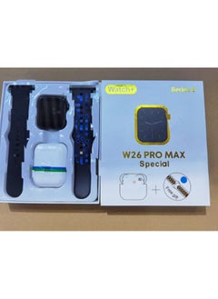 W26PRO MAX Ultra S8 ساعة ذكية 2 في 1 ساعة رياضية بلوتوث سماعة W26PRO MAX-اللون: W26 Pro Max أزرق + حزام ساعة مزدوج + سماعات الرأس