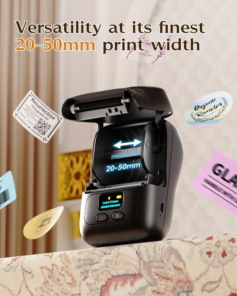 Label Maker - M110 Portable Bluetooth Thermal Mini Label Maker Machine, Sticker Maker, Barcode Printer for Clothing, Jewelry, Retail, Mailing, Compatible with Android & iOS System - Image 2