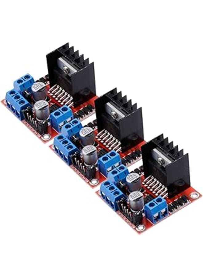 ياكاموز مجموعة Yakamoz من 3 قطع لوحة تحكم محرك L298N DC Dual H-Card وحدة التحكم في محرك السائر الروبوتي ومحرك الأقراص لسيارة Arduino الذكية