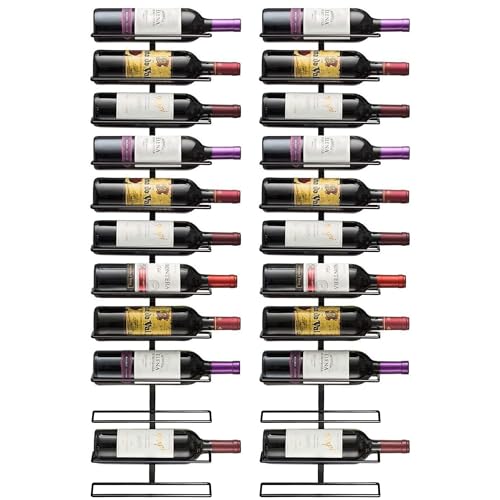 Sorbus Wall Mount Wine Rack – Holds 12 Bottles – Black Metal Wine Bottle Holder for Wall, Modern Wine Rack for Home Bar, Kitchen - Image 1