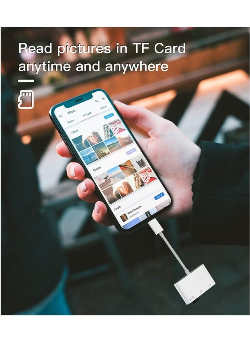 Camera Micro SD TF Memory Card Reader Lightning Male to USB3.0 Female Adapter OTG Cable for Apple iPhone 11 12 Mini max pro xs xr x se2 7 8plus Ipad air A Connector Flash Stick Drive Splitter