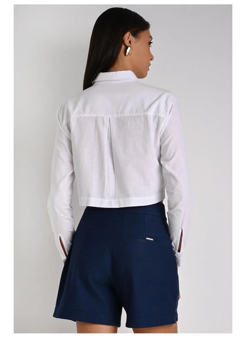 Carmen Steffens  Cropped Shirt with Maxi Pockets Off-White for Women | Best Price UAE