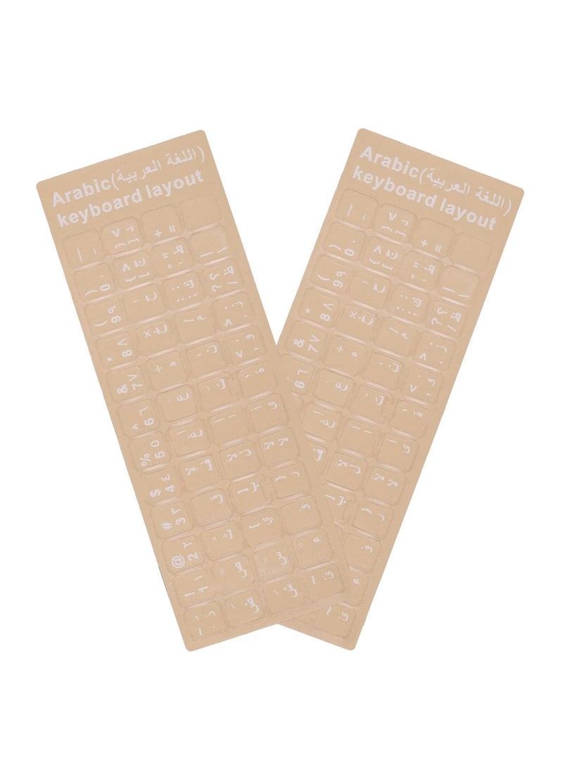 2 ستيكر لاصق للكيبورد عربي شفاف ملصق باللغة العربية لجهاز الكمبيوتر المكتبي مفاتيح بتصميم حروف عربية فقط مع خلفية شفافة قطعة واحدة أبيض 2 من الجوكر - Image 1
