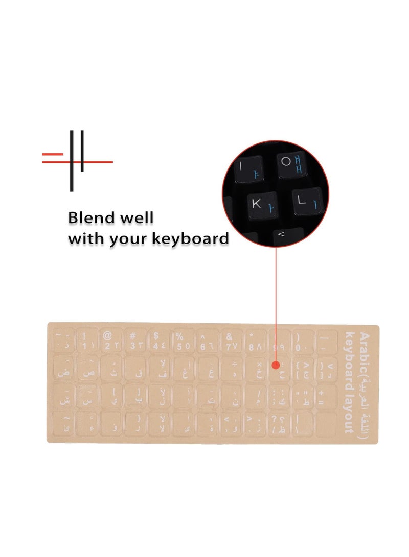 2 ستيكر لاصق للكيبورد عربي شفاف ملصق باللغة العربية لجهاز الكمبيوتر المكتبي مفاتيح بتصميم حروف عربية فقط مع خلفية شفافة قطعة واحدة أبيض 2 من الجوكر - Image 2
