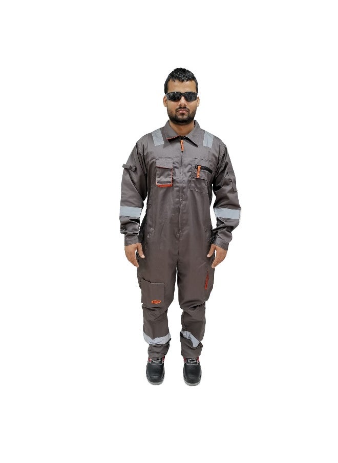 POWER - Protective Coverall –  Durable & Comfortable Fit, Full Body Coverall Ideal for Industrial & Construction Use |  Grey | Size-L - Image 1