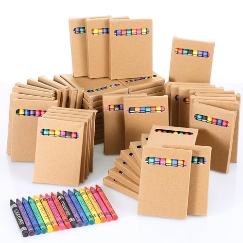Trandraft 30 Packs Crayons Bulk Christmas 8 Color Crayon Individual Packs Mini Wrapped Wax for Birthday Party Supplies Teachers Classroom - Image 1