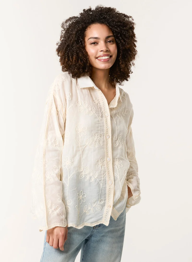 بلو فانيلا قميص بطبعة زهور