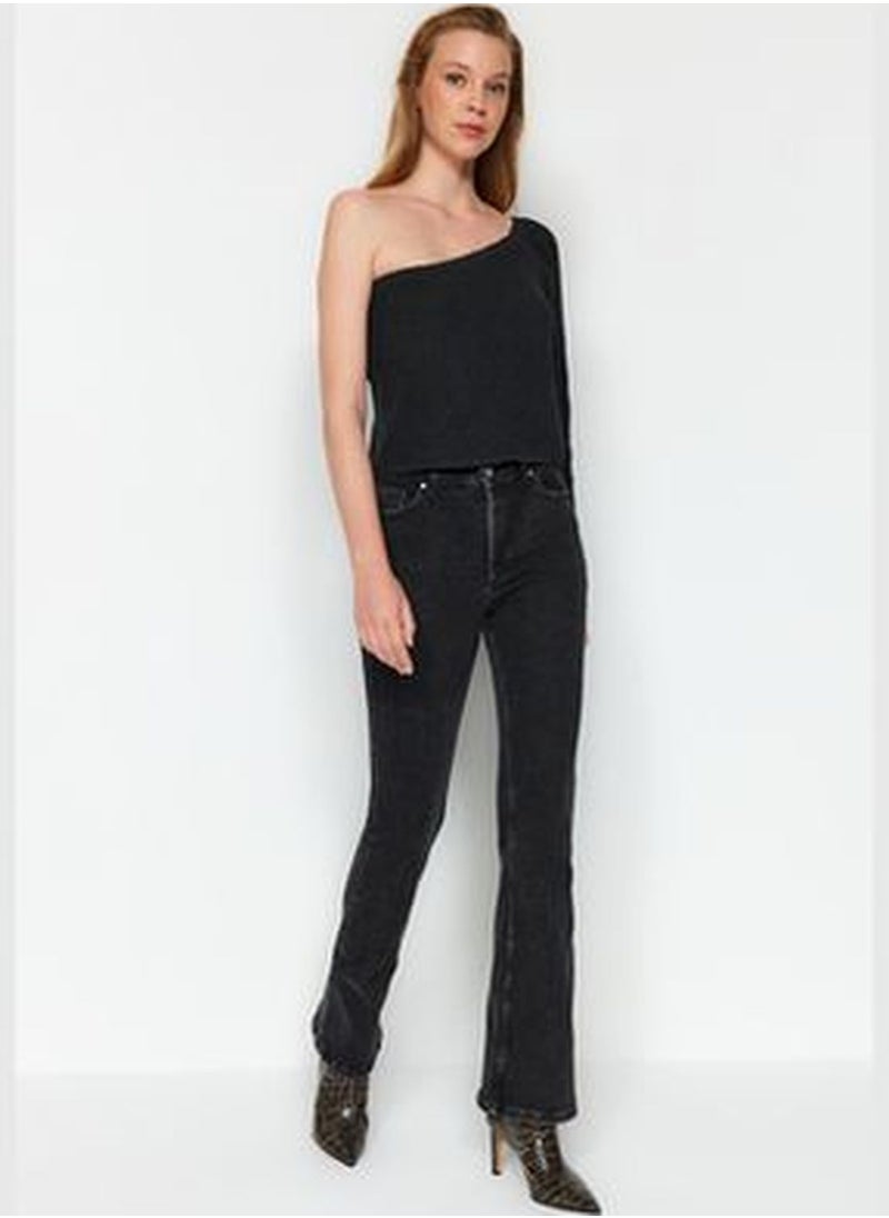 trendyol Black High Waist Flare Jeans TWOAW24JE00140  - Image 1