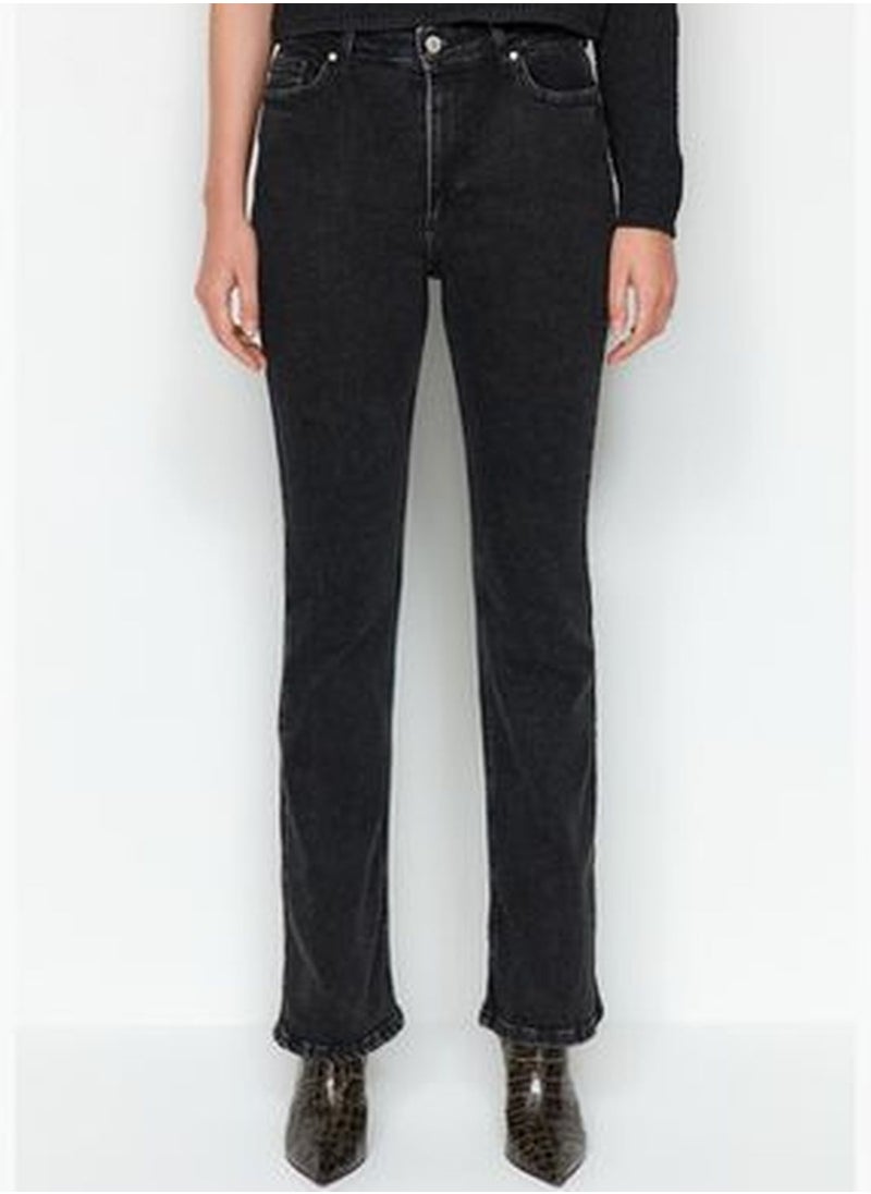 trendyol Black High Waist Flare Jeans TWOAW24JE00140  - Image 4