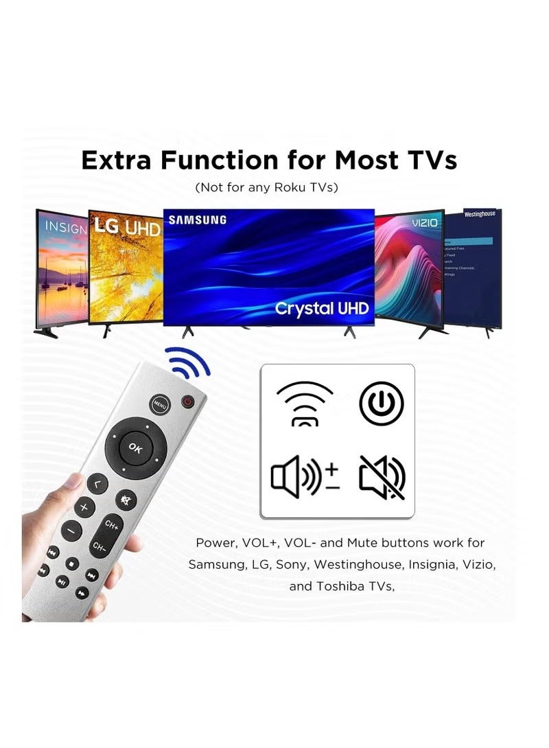 Universal Remote Control Replacement for Apple TV 4K, Apple TV Box (2nd 3rd 4th Gen), Apple TV HD A2843 A2737 A2169 A1842 A1625 A1427 A1469 A1378 A1218 - Image 3