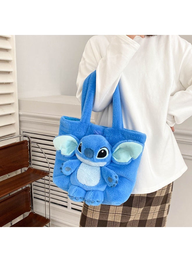 STITCH Blue Stitch shoulder bag, plush bag, messenger bag, bucket bag, storage bag - Image 4