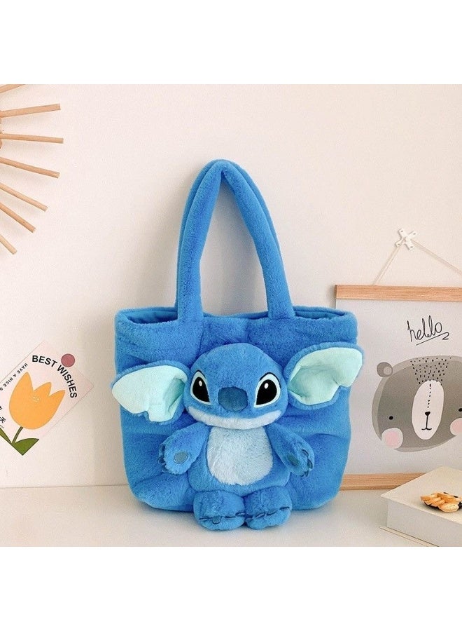 STITCH Blue Stitch shoulder bag, plush bag, messenger bag, bucket bag, storage bag - Image 1