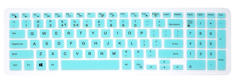 UHamn Elastic Silicone Keyboard Cover Skin for 15.6 inch Dell Inspiron 15 3000 & 5000 Series, 17.3 inch Dell Inspiron 17 5000 Series, Inspiron 15 i3541 i5566, Inspiron 17 i5749 Series Laptop (Mint Green) - Image 1