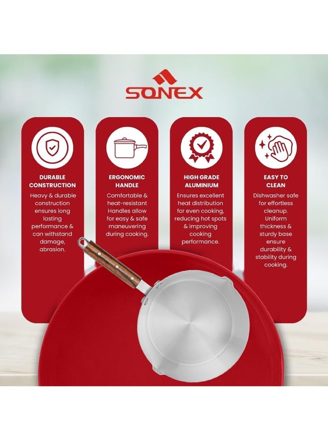 SONEX وعاء حليب سونيكس كلاسيك رقم 9 – قطر 22 سم، سعة 3.5 لتر، هيكل من الألومنيوم، مقبض خشبي، تصميم فوهة - Image 3