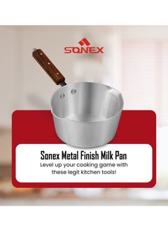 SONEX Sonex Classic Milk Pan No.9 – 22 cm Diameter, 3.5 Liter Capacity, Aluminum Construction, Wooden Handle, Spout Design  - Image 4