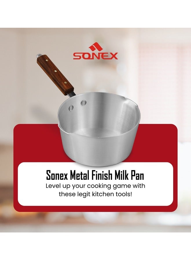 SONEX وعاء حليب سونيكس كلاسيك رقم 9 – قطر 22 سم، سعة 3.5 لتر، هيكل من الألومنيوم، مقبض خشبي، تصميم فوهة - Image 4