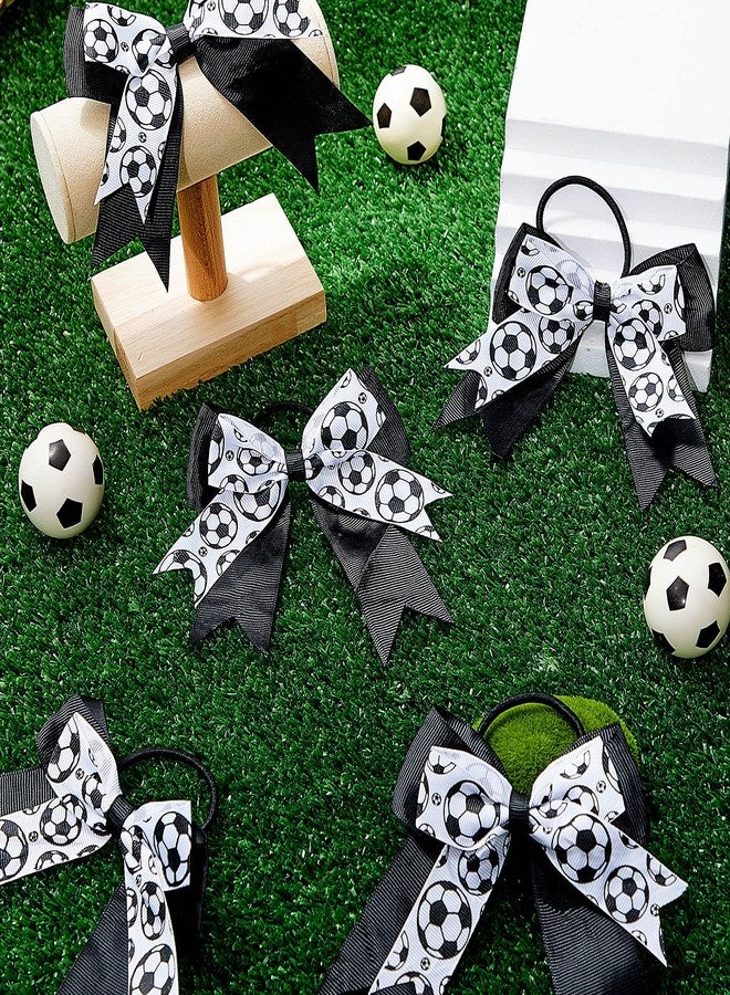 WILLBOND 20 Pieces Soccer Hair Ties Elastic Soccer Ball Hair Accessories for Girl Women Player School Team Football Birthday Party (Black, White) - Image 5