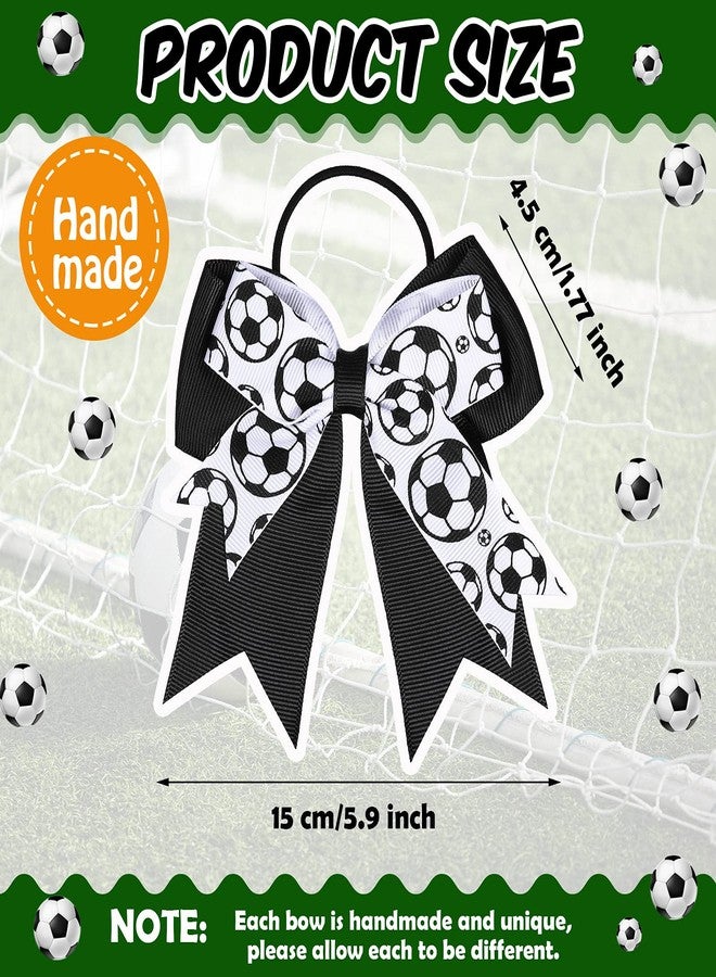 WILLBOND 20 Pieces Soccer Hair Ties Elastic Soccer Ball Hair Accessories for Girl Women Player School Team Football Birthday Party (Black, White) - Image 2