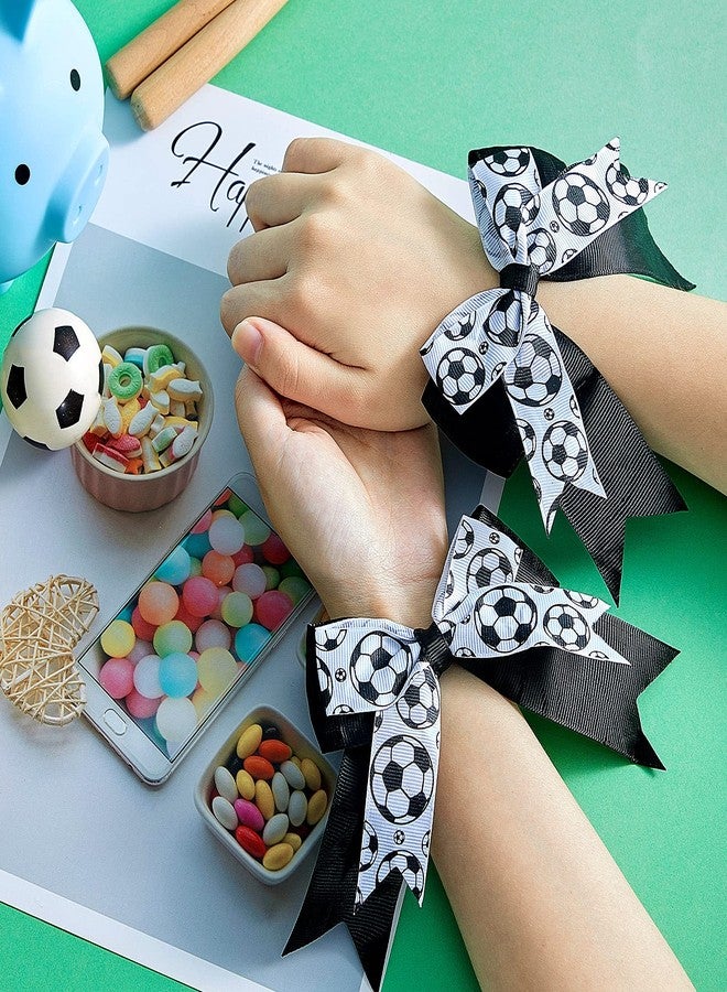 WILLBOND 20 Pieces Soccer Hair Ties Elastic Soccer Ball Hair Accessories for Girl Women Player School Team Football Birthday Party (Black, White) - Image 4
