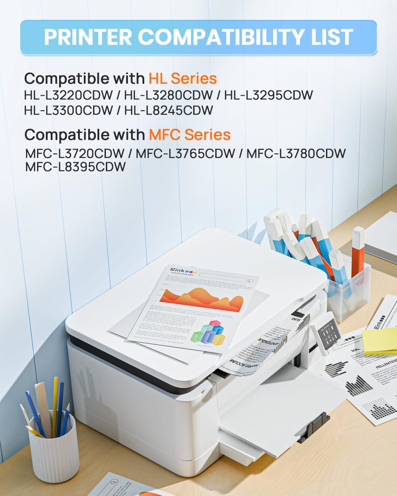 E-Z Ink Compatible TN229XL Toner Cartridges Replacement for Brother TN229XL TN-229XL TN229 XL to use with MFC-L3720CDW MFC-L3780CDW HL-L3220CDW HL-L3280CDW HL-L3300CDW Printer (TN229XLBK/C/M/Y-4 Pack) - Image 2