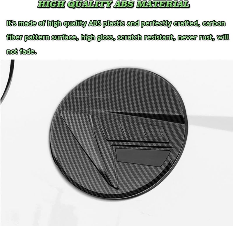BOYOUS ABS Carbon Fiber Grain Car Gas Fuel Tank Cap Cover for Hyundai Elantra 2021-2023 - Image 3