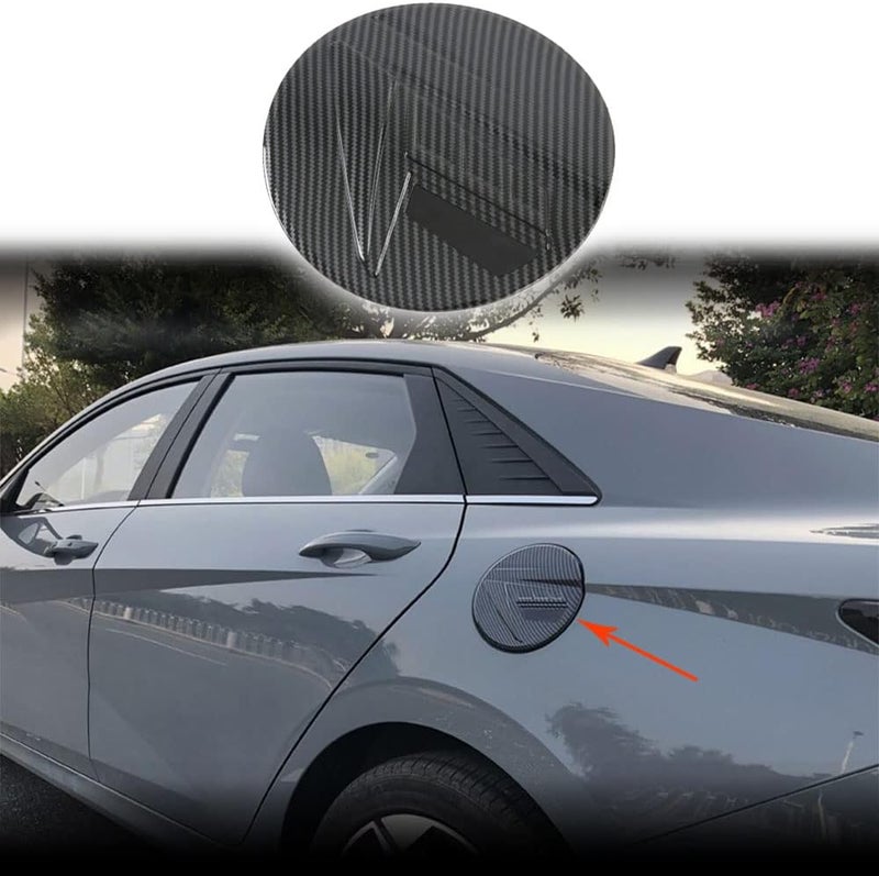 BOYOUS ABS Carbon Fiber Grain Car Gas Fuel Tank Cap Cover for Hyundai Elantra 2021-2023 - Image 1