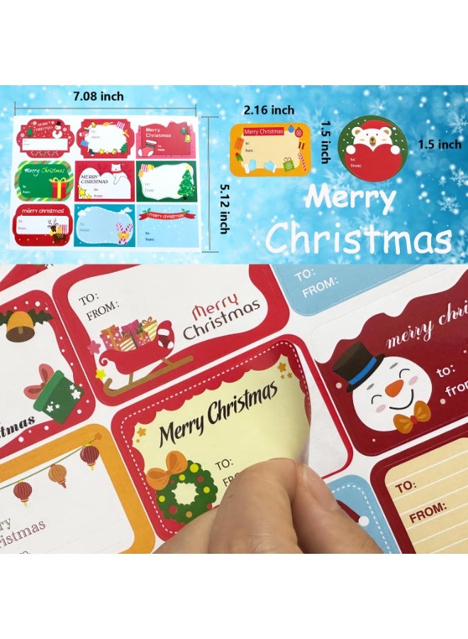 تشيلور ملصقات هدايا وبطاقات عيد الميلاد من شيلور - ١٠٨ بطاقة اسم ذاتية اللصق لتغليف هدايا عيد الميلاد، وحقائب الحفلات، والبطاقات، والمظاريف. - Image 2