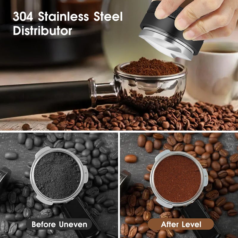 Reoszeank 54mm Espresso Accessories Kit, Espresso Distribution Tool, Spring Loaded Calibrated Tamper and Dosing Funnel Set, Coffee Distributor Leveler Fits Breville 54 mm Machines and Portafilter - Image 2