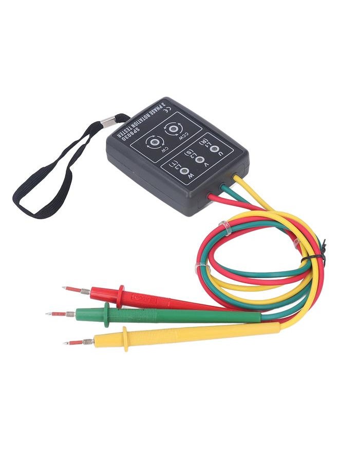 Thoraya Phase Rotation Meter 5 LED Indicator No Battery Design 3 Test Leads 3 Phase Sequence Rotation Tester 60V to 600V AC  - Image 4