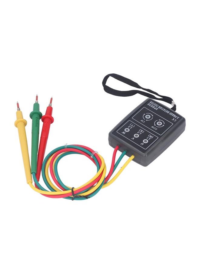 Thoraya - Phase Rotation Meter 5 LED Indicator No Battery Design 3 Test Leads 3 Phase Sequence Rotation Tester 60V to 600V AC - Image 1