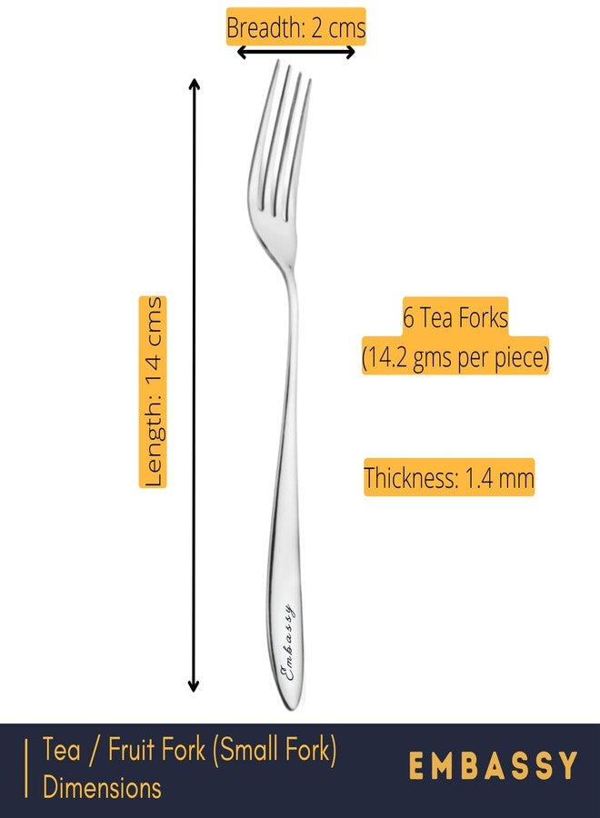 Embassy Stainless Steel Tea Forks, Set of 10 (Pack of 6 Pieces) - Image 2