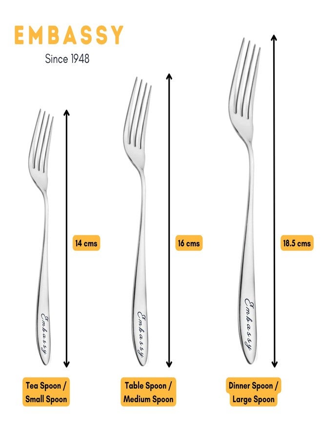 Embassy Stainless Steel Tea Forks, Set of 10 (Pack of 6 Pieces) - Image 3